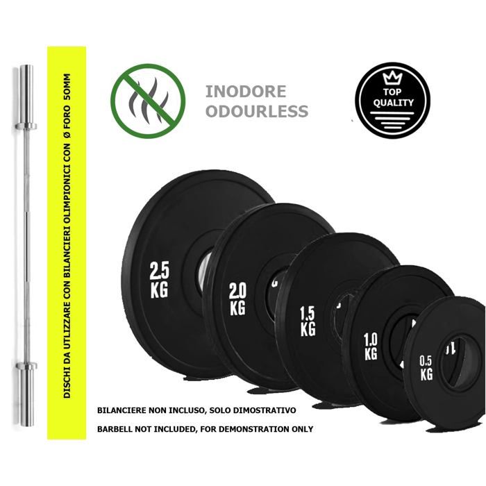 Disque micro charge pour haltères - G5 HT SPORT - G5 ht sport - 0,5 kg (lot de 2) - Trou Ø50 mm - Caoutchouc solide