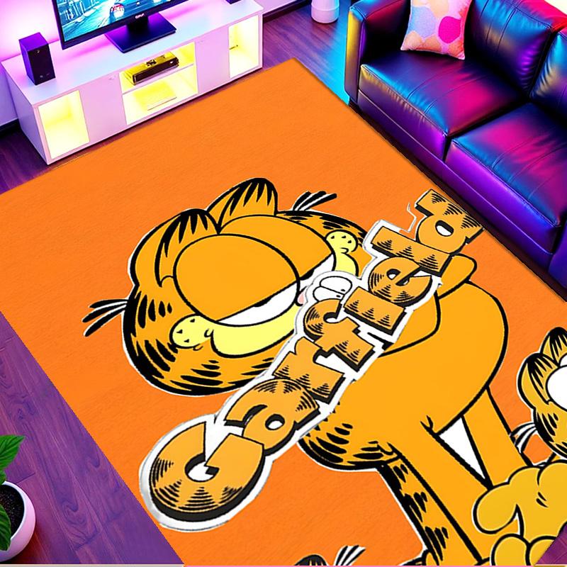 Garfield Print Rug, Washable Floor Carpet, For Entryway Dorm Laundry Room Office Study, Home Decor Birthday Christmas Gift