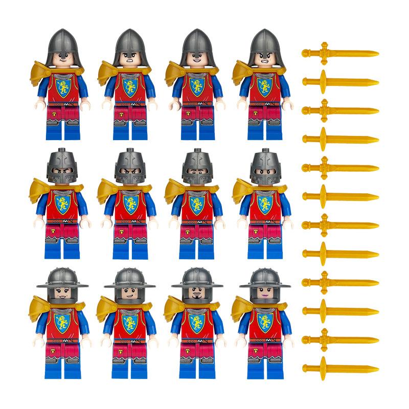 36 Mittelalterliche Soldatenpuppen 1801 Antike Römische Ritter Figur Kinder Zusammengebaut Bausteine Spielzeug Waffe Langschwert