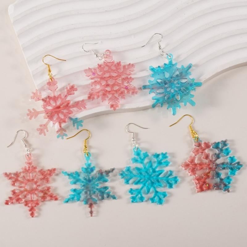 Delicate Snowflake Epoxy Resin Molds Sturdy Silicone for DIY Christmas Ornaments Jewelry Pendants and Keychains