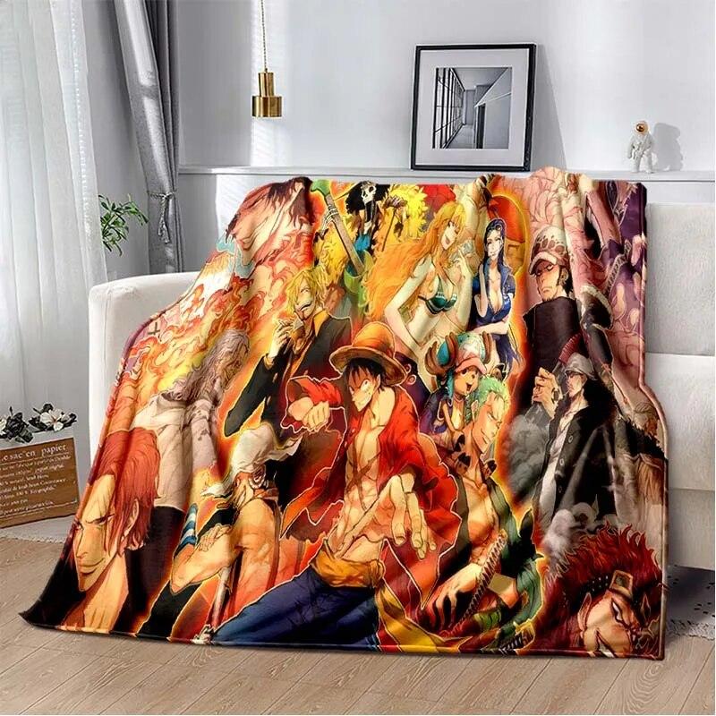 Couverture polaire avec personnage de dessin animé japonais célèbre, pour lits, randonnée, pique-nique, couette épaisse, couvre-lit à la mode