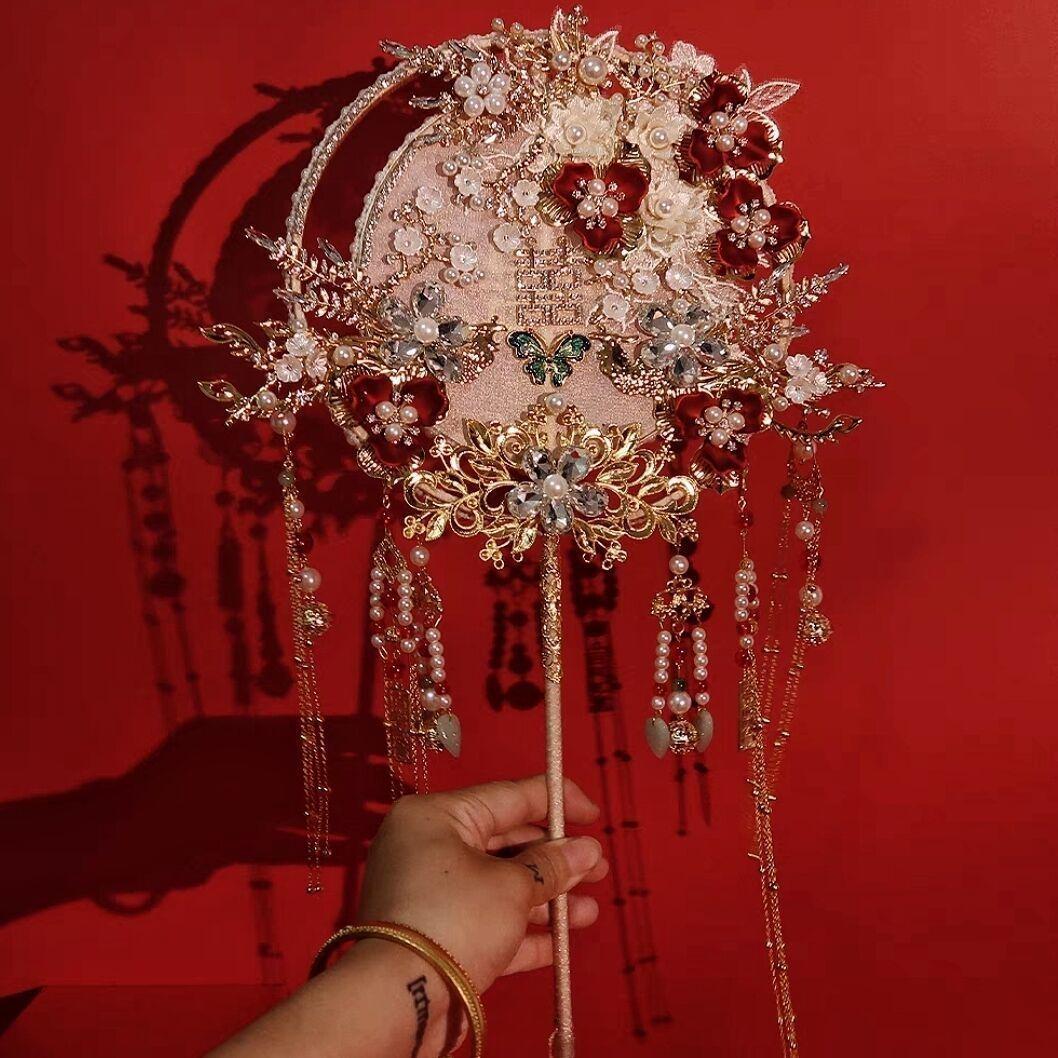 

Роскошный двусторонний круглый веер «Феникс» для невесты, платья «Сюхэ» и в древнем стиле; Идеальный подарок для лучшей подруги.