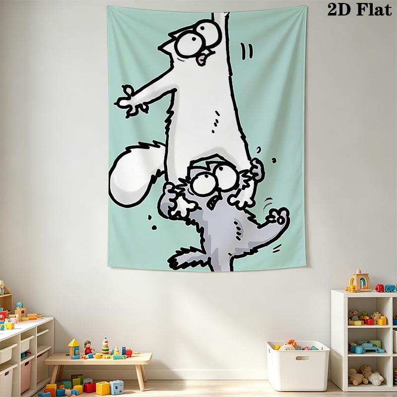 Simon's Cat Pattern Home Decor Tapestry, Wall Hanging, Decorative RV Wall Cloth.SGT0917512