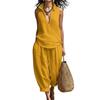 Completi Due Pezzi da Donna Casual Tinta Unita Set in Tessuto Vestibilità Larga Fibra di Poliestere Leggero Comodo Outfit per Primavera Estate Autunno Abiti Quotidiani