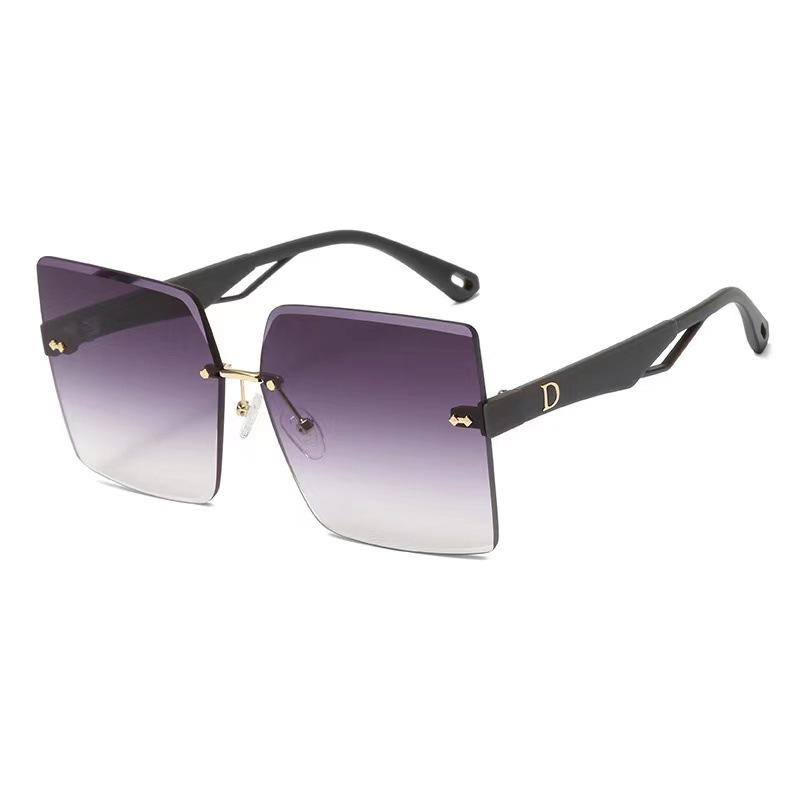 Hot-selling fashion temperament sunglasses European and American trend glasses trimmed frameless sunglasses polygonal sunshades