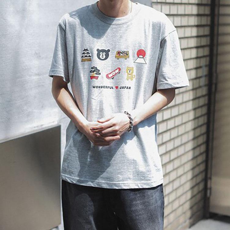 

Free Shipping: Summer 2026 Japanese Cartoon Print Loose Short-Sleeve T-Shirt Medium серый