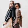 Loose Fit Knitted Poncho Cape Thick Women Shawl Fashion Warm Shawl Scarf  Office Wear