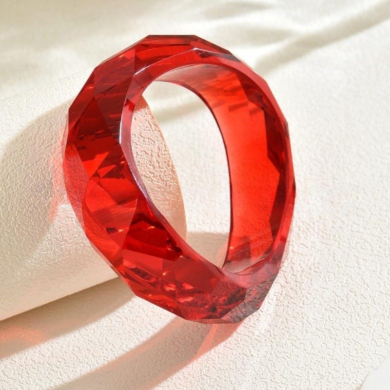Asymmetric Cutting Transparent Resin Acrylic Bangles For Women Geometry Bangle Bracelets Charm Thick Simple Party Hand Jewelry