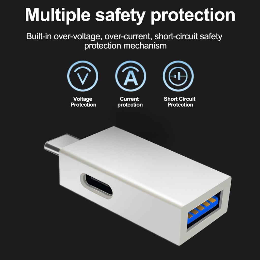 FONKEN Wielofunkcyjny adapter OTG 2 w 1 z USB-C na USB3.0/USB2.0 Type-C konwerter ładowania dla Huawei Samsung