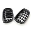 E4 Matte Black Double Stripe Grille, 1 Pair for 2003-2006 BMW 3 Series (Parts: 51137064317, 51137064318)