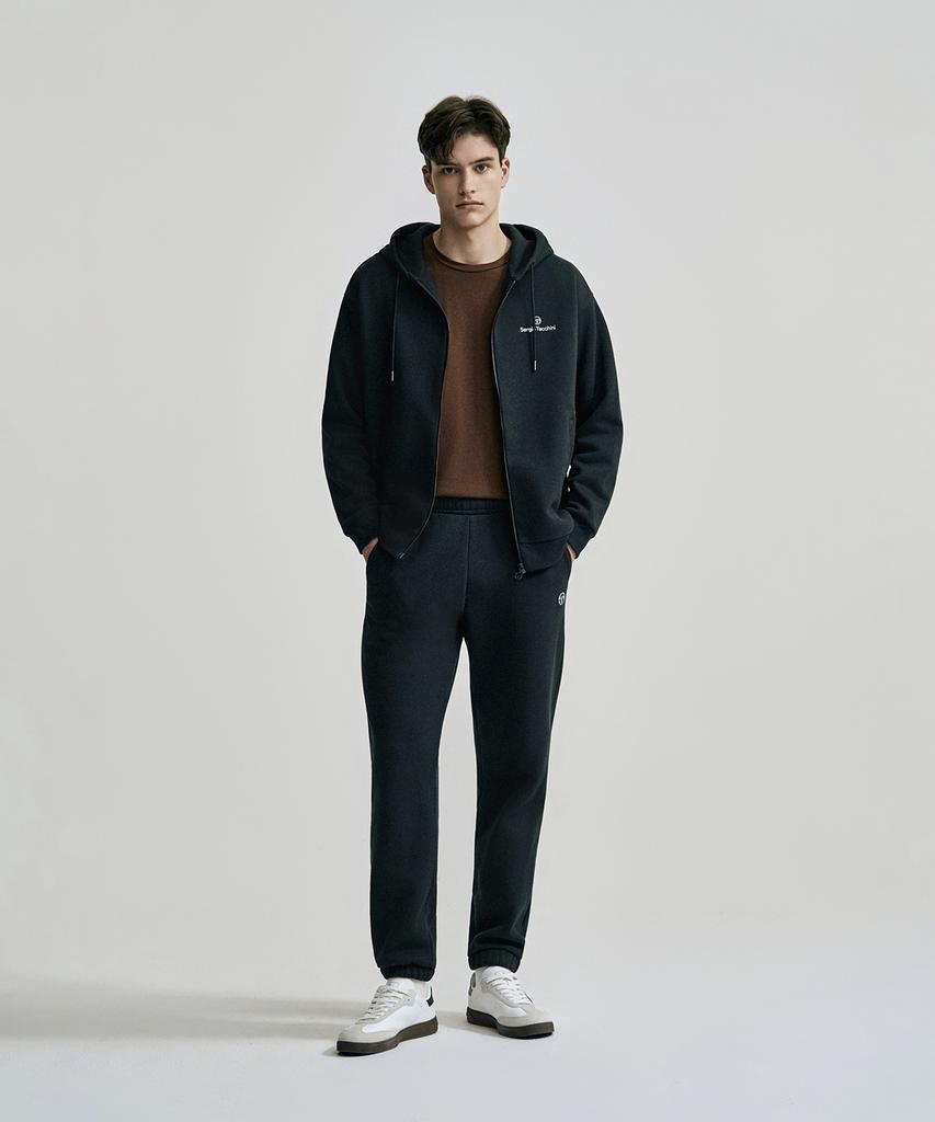 Sergio Tacchini U Daily Fleece-Lined Zip-Up Hoodie (Black)