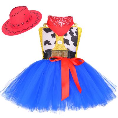 Cowgirl Jessie Costume for Girls Fancy Tulle Princess Tutu Dress Kids Halloween Carnival Birthday Party Dresses