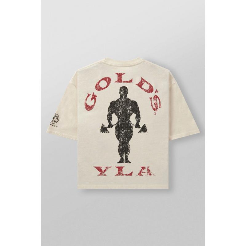 YoungLA x Gold's Herren Übergröße Baumwolle Kurzarm Jogger Fitness T-Shirt