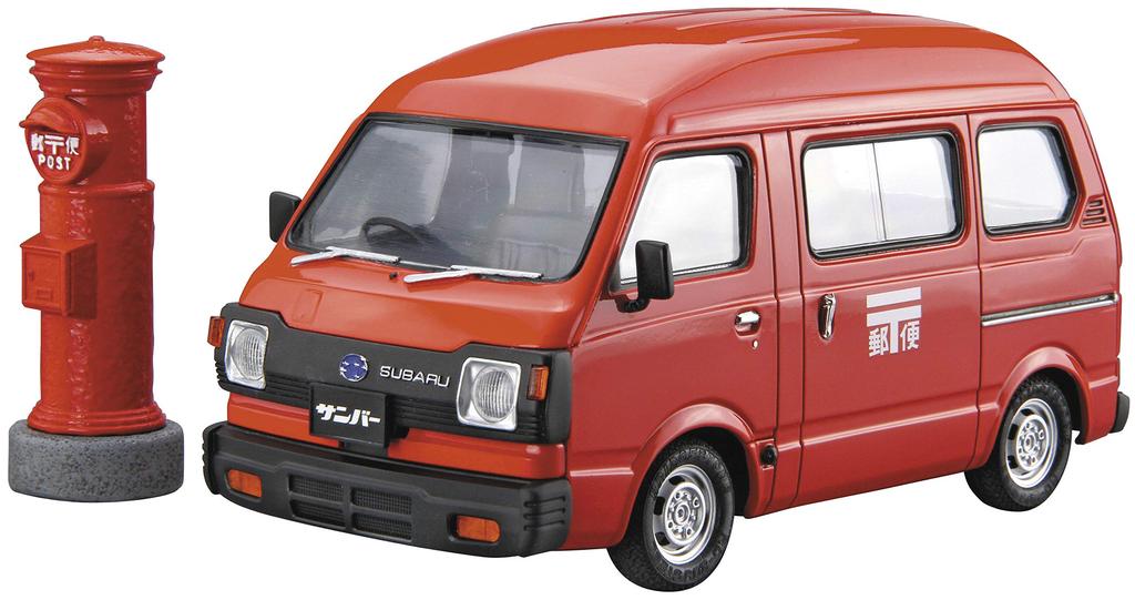 Aoshima Bunka Kyozai Scale The Model Car Series SP Subaru K88 Sambar High Roof 4WD 1980 Mail Delivery Car Plastic Model 1/24