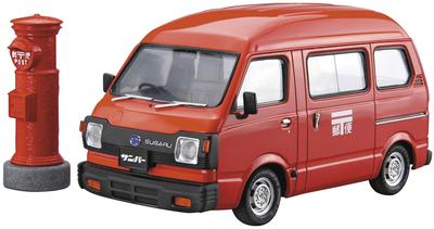Aoshima Bunka Kyozai Escala The Model Car Series SP Subaru K88 Sambar Teto Alto 4WD 1980 Carro de Entrega de Correio Modelo de Plástico 1/24
