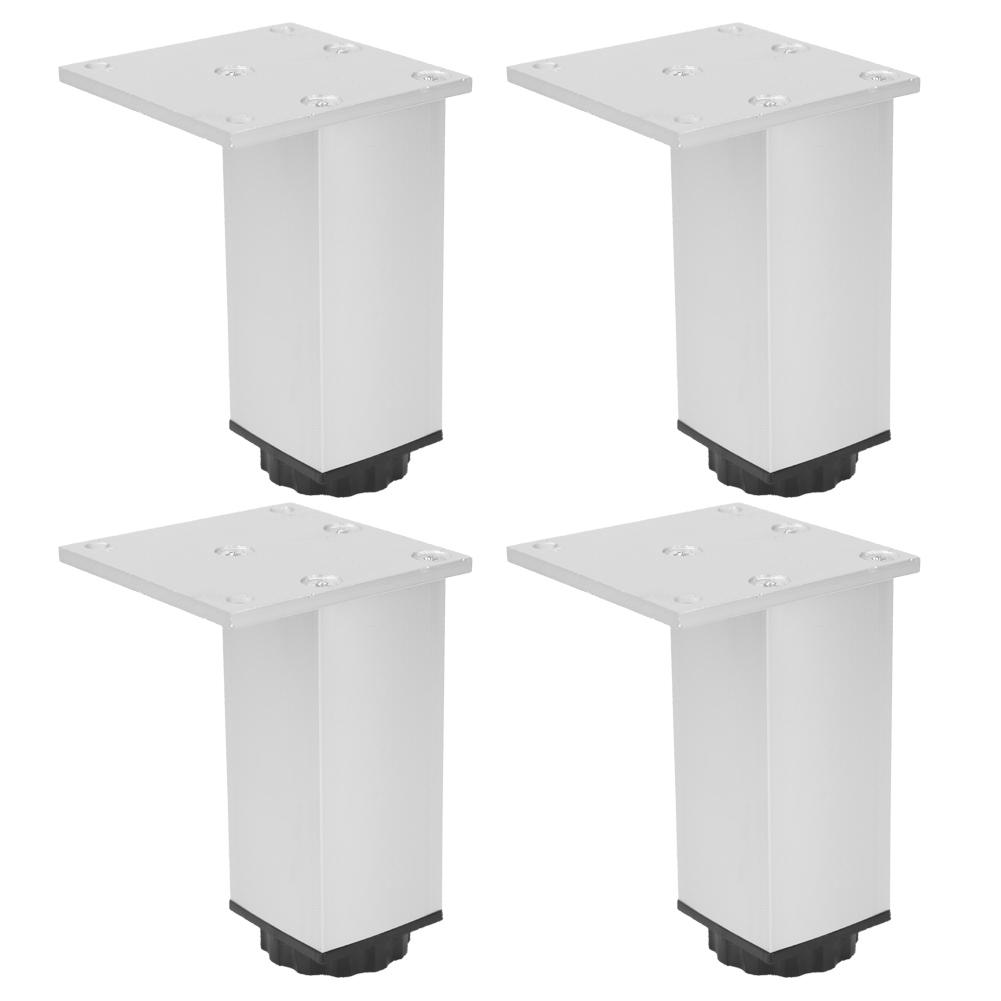 4Pcs Set Square‑Shaped Aluminum Alloy Adjustable Furniture Cabinet Table Sofa Legs Support(Square Furniture Leg