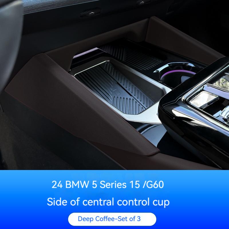 

ABS Vaganza leather Central Control Gear Side Decorative Strips For BMW 5 Series G60 2025-2025 styles Car Interior Accessories чёрный