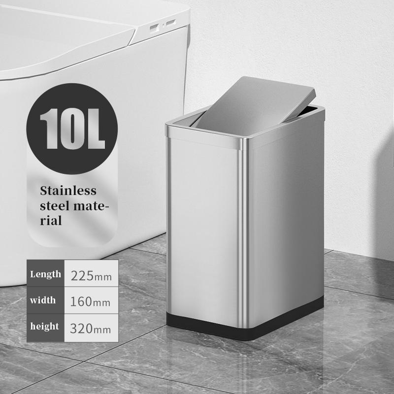 

10 л кожаный квадратный мусорный бак из нержавеющей стали, мраморный мусорный бак для гостиной, ванной комнаты, отеля, спальни и столовой 10L