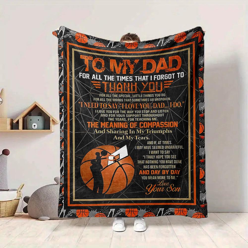 1pc To Dad Envelope Blanket, Lightweight Flannel Throw For Sofa, Bed, Travel, Camping, Livingroom, Office, Couch, Chair, And Bed,