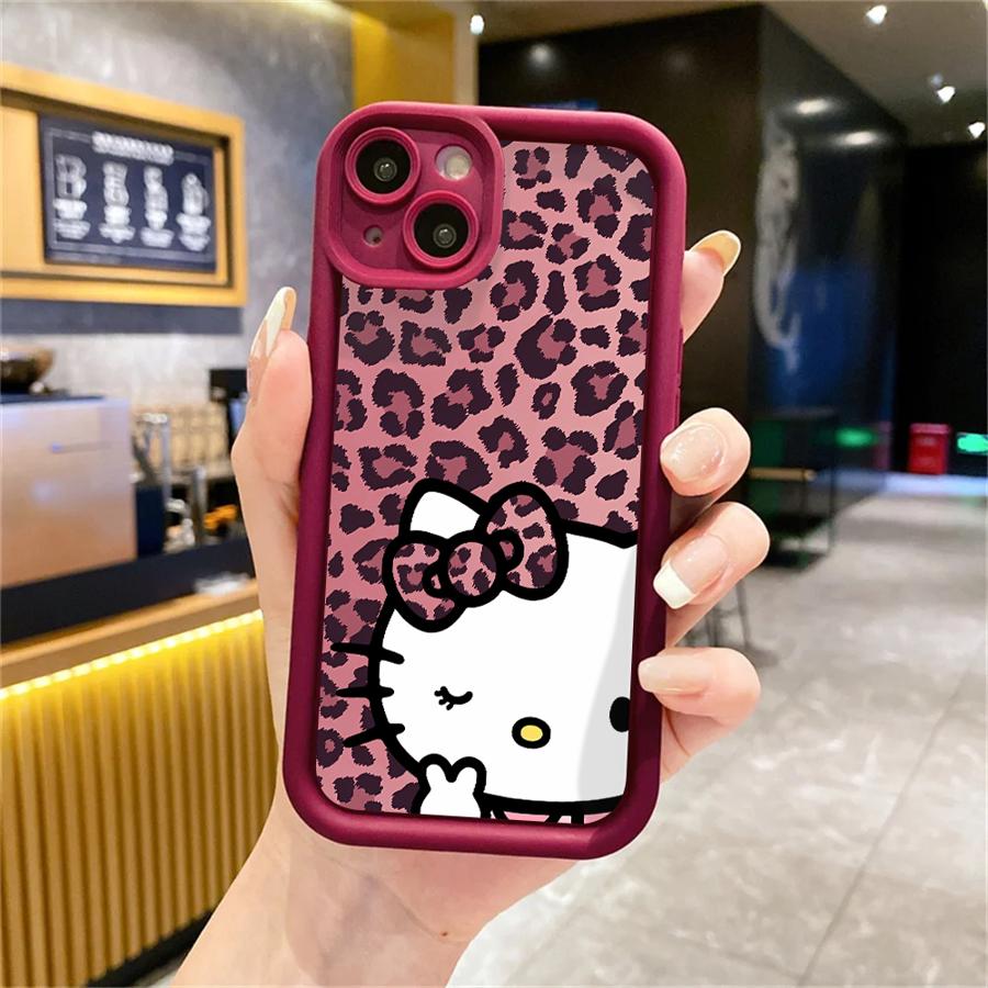 Anime H-ello K-Kitty Cute Phone Case for iPhone 16 15 Pro Max 13 12 11 Pro 14ProMax 16Plus XS Max XR 7 8 SE 16e Soft Cover