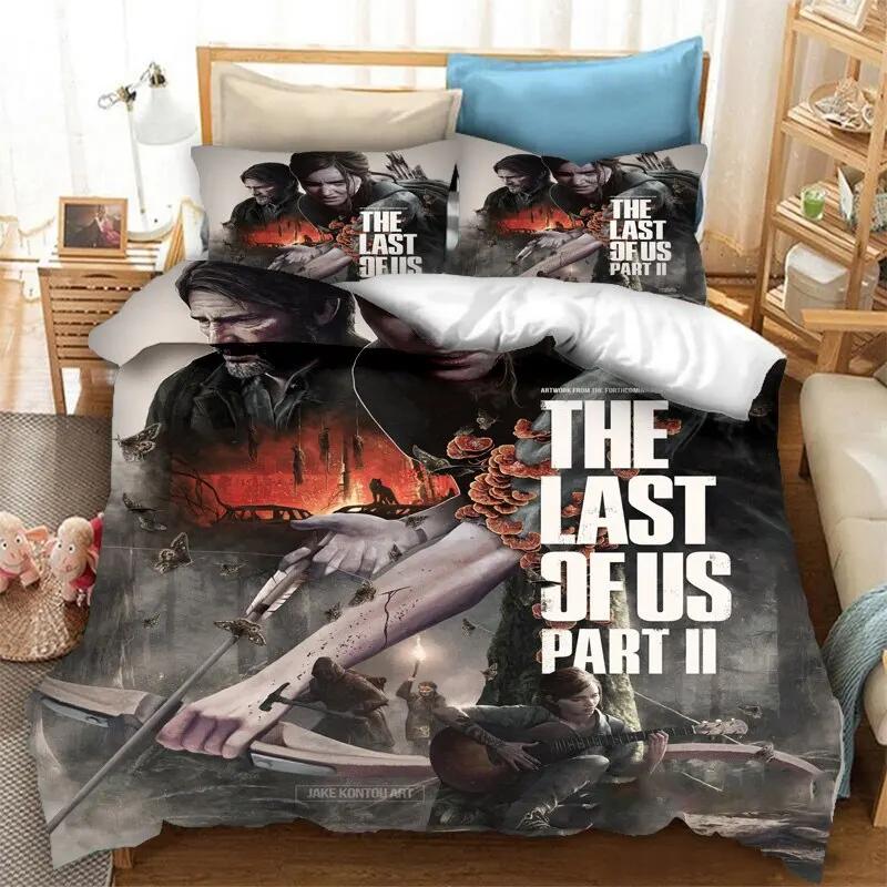 משחק The Last of Us חלק סט מצעים בנים בנות מידה טווין קווין כיסוי שמיכה ציפית מיטה ילדים מבוגרים טקסטיל בית