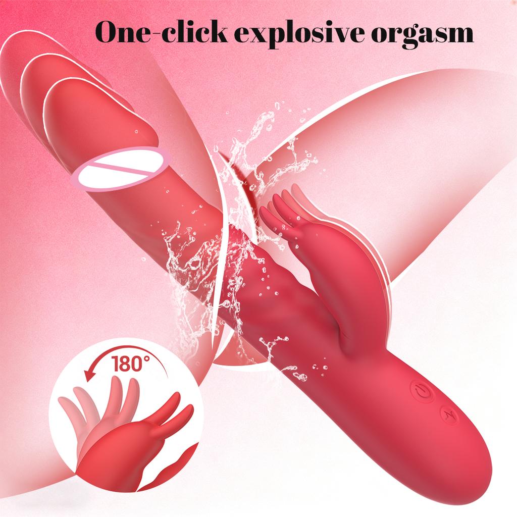 Telescopic Vibrator G Spot Dildos Sex Toy for Woman 10 Thrusting 10 Vibration Rabbit Vibrators Clitoral Massager Sex Toys Couple