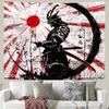 iTapnoom Japanese Samurai Art Decor Tapestry Wall Hanging for Bedroom, Cool Anime Red and Black Sun Moon Poster Wall Art