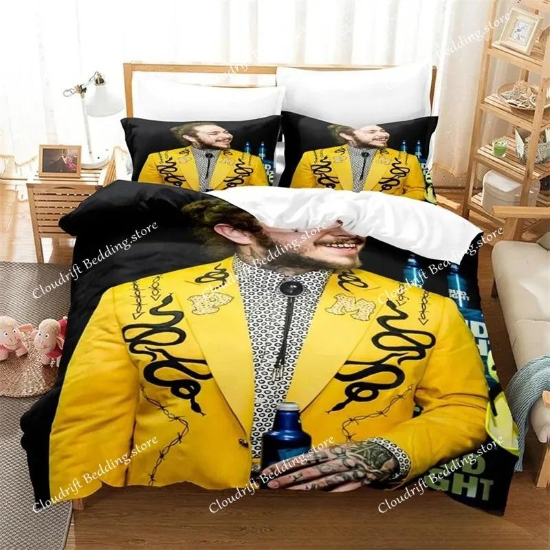 Nuova Copripiumino Stampa 3D P-Post M-Malone Stagione Unica Set Biancheria da Letto Piumone Morbido Copripiumino e Federe Singolo_Doppio_Queen
