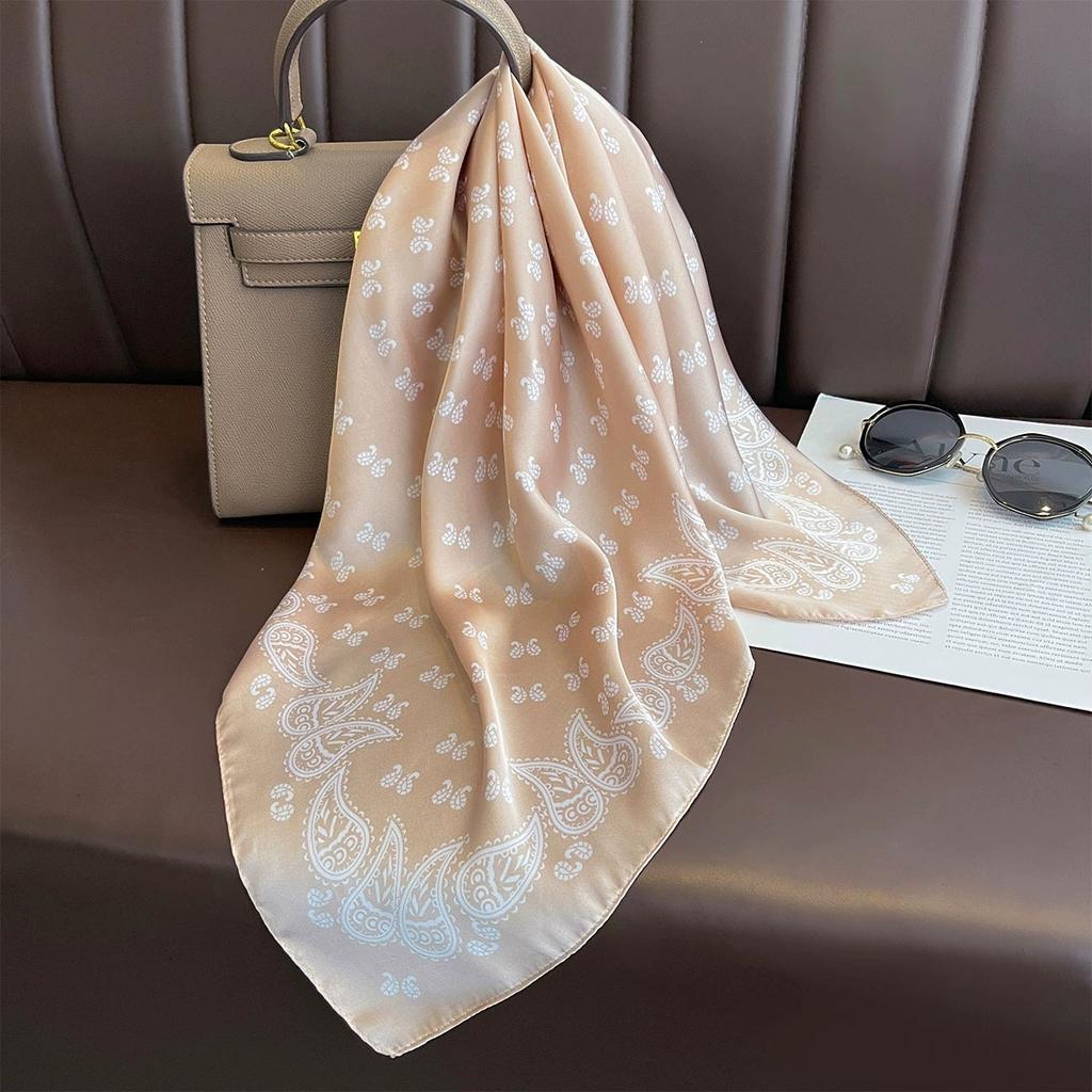 Korean Version of Polka Dot Fashion Small Square Scarf Women's Decorative Scarf Professional Scarf Imitation Silk Temperament Silk Scarf Shawl Headban