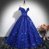 Rochie de seară cu un singur umăr pentru femei paiete 1011 nouă dans ** haine de spectacol vocal artă vocală examen adunare anuală fustă tutu