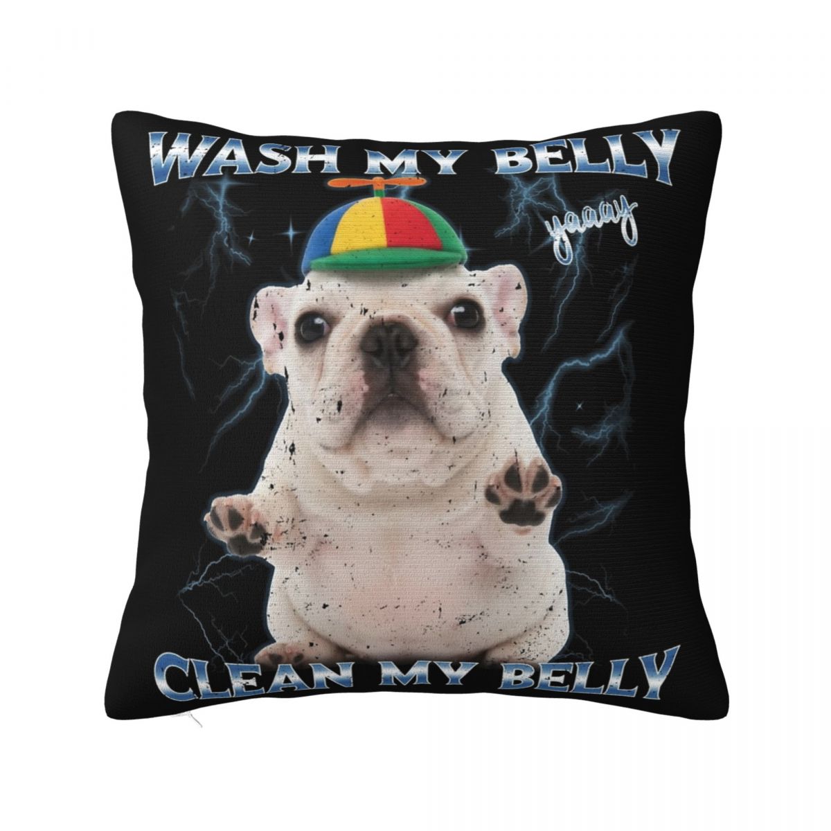 Helenal Unisex Pibble Wash Clean My Belly Funny Meme Pillowcase Printing Polyester Cushion Cover Decoration Throw Pillow Case Cover Home Square