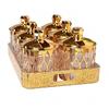 6 Pieces Decorative Storage Jar Set Transparent Lidded Faceted Airtight Canister