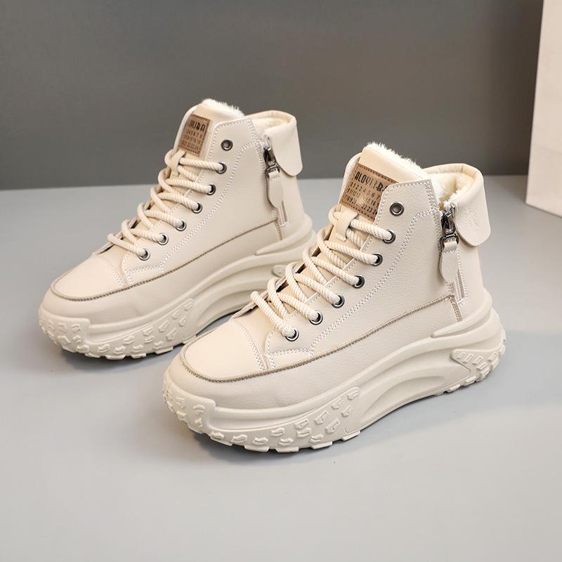 Women's ZY0011 High-Top Sneakers, Autumn 2023, Round-Toe, Thick-Soled, Height-Increasing, Casual Street Style.