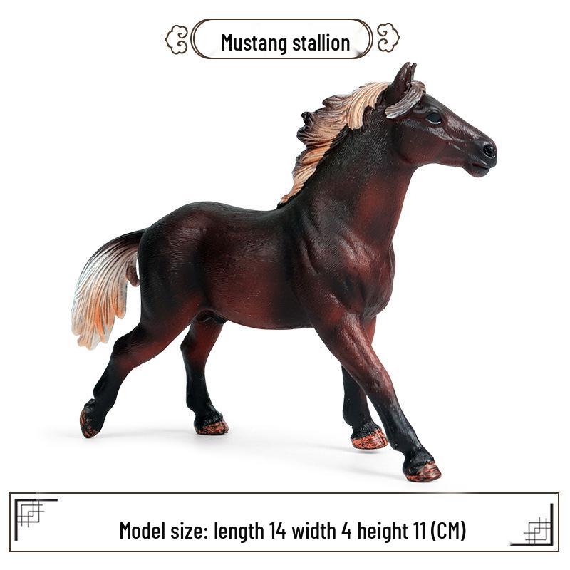 Cross-border Prairie Horse Desktop Ornament: Black & White North American Feral Horse Model
