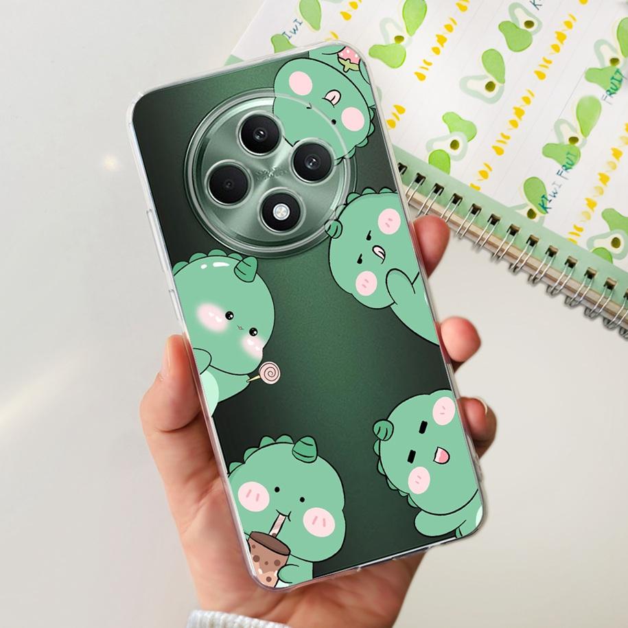 For Oppo Reno12 F Case CPH2637 Shockproof Cover Cute Cat Cartoon Soft Slim Clear Phone Cases For OPPO Reno 12F 4G CPH2687 Fundas