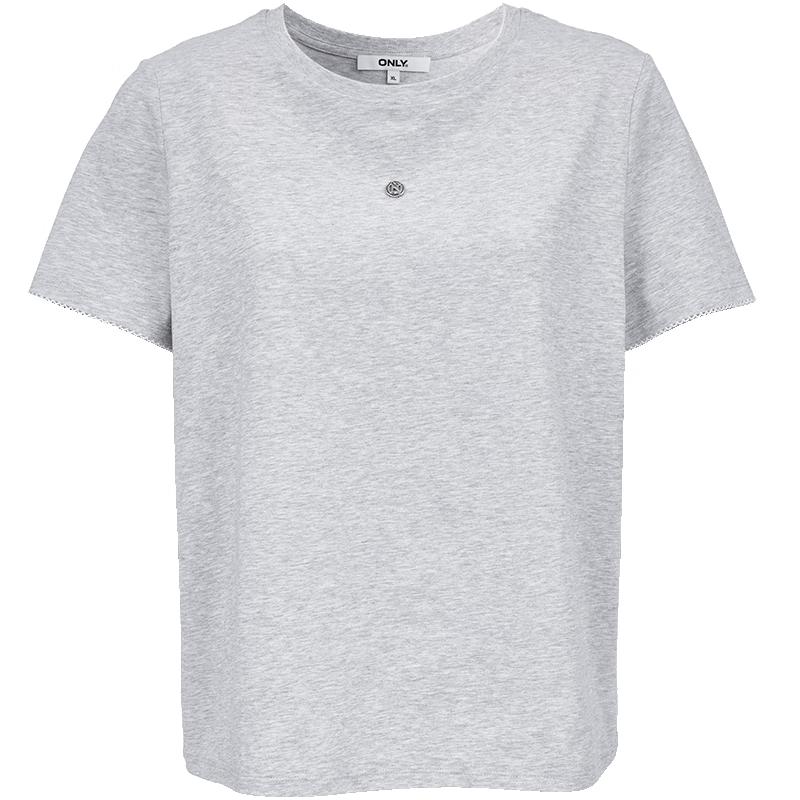 ONLY Women s Contrast Trim Round Neck Short Sleeve T-Shirt S