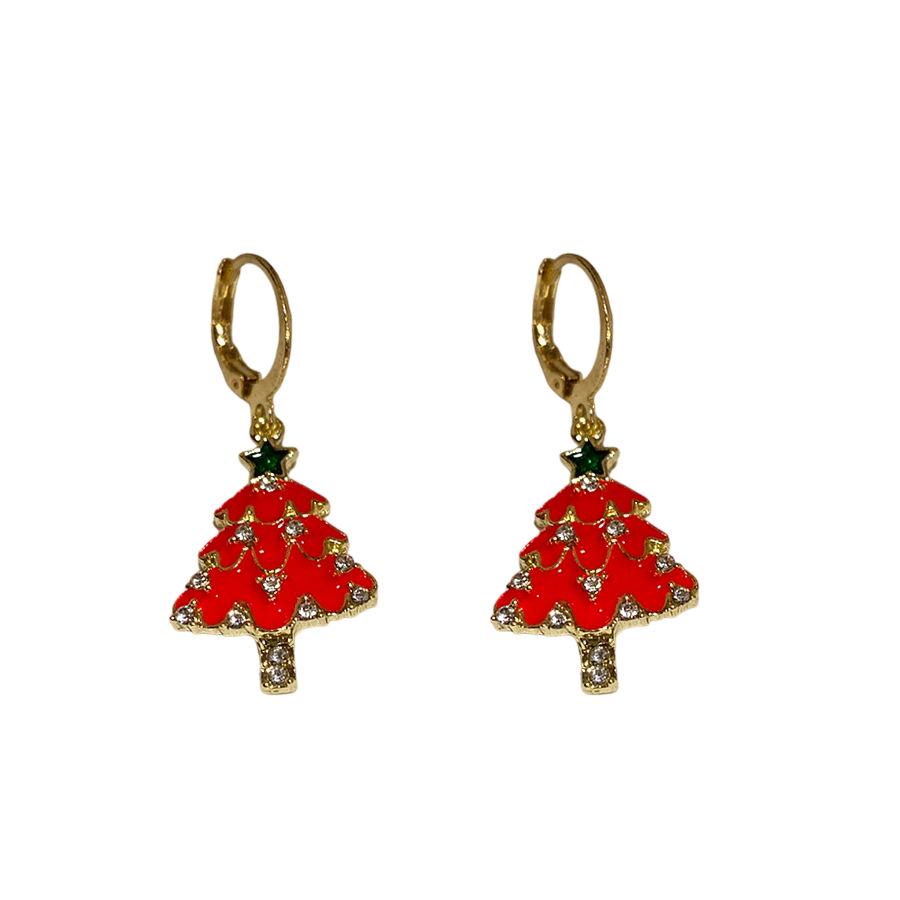 Silver Rhinestone Bow Christmas Tree Earrings: High-End, Versatile Studs