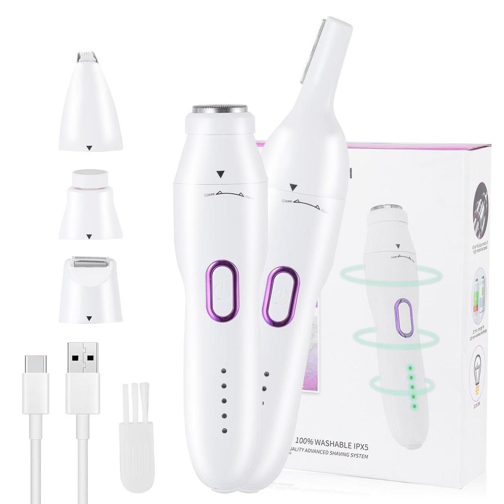 5 In 1 Electric Shaver for Women Female Razor Bikini Trimmer Facial Shavers for Ladies Underarms Legs Portable Painless Epilator