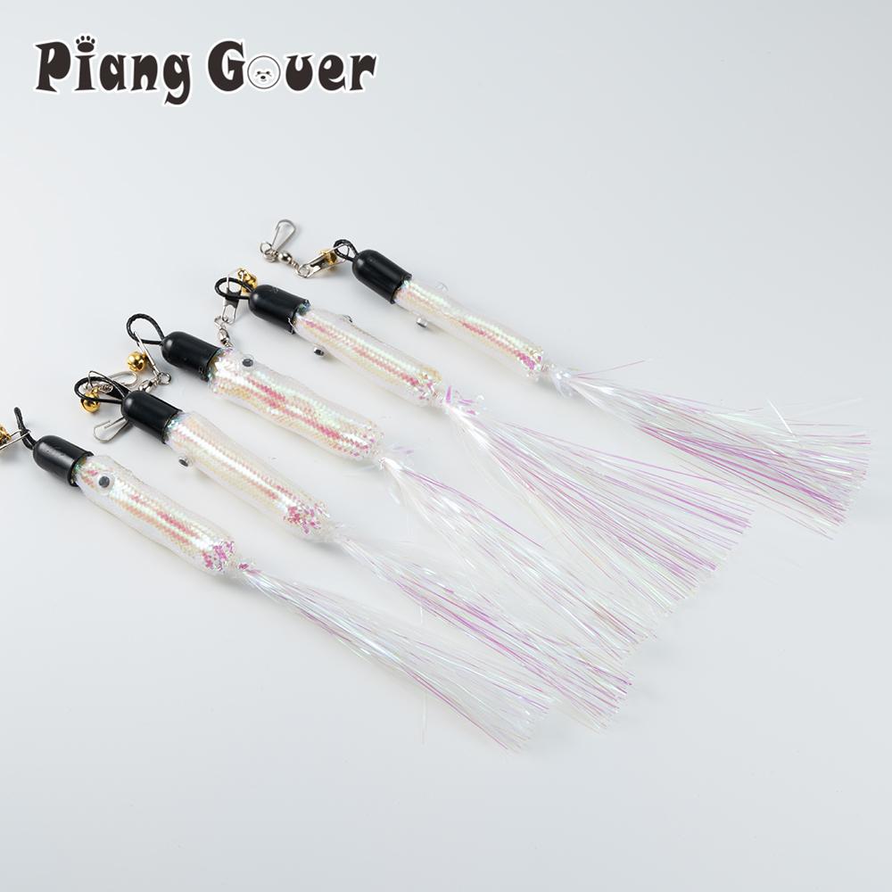 Tassel Fish Replacement Head for Simulated Small Silver Fish Cat Teaser Pet Toy Supplies