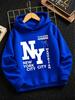 Retro New York City Kids Hoodie Manhattan Text Print Pullover Autumn Winter Fleece Warm Street Style Children Hooded Sweatshirt