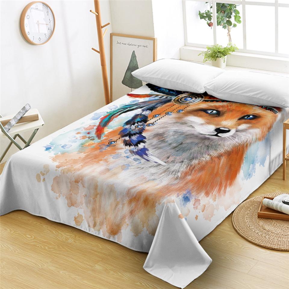 Rosa Flamingos Spannbettlaken 3D Tier Bettlaken Wildtier Bettwäsche King Queen Size Polyester Bettlaken Aquarell Bettdecke