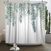 Watercolor Green Leaf Shower Curtain for Bathroom Vines Plant Nordic Minimalist Polyester Botanic Curtain for Home Hotel 180x240
