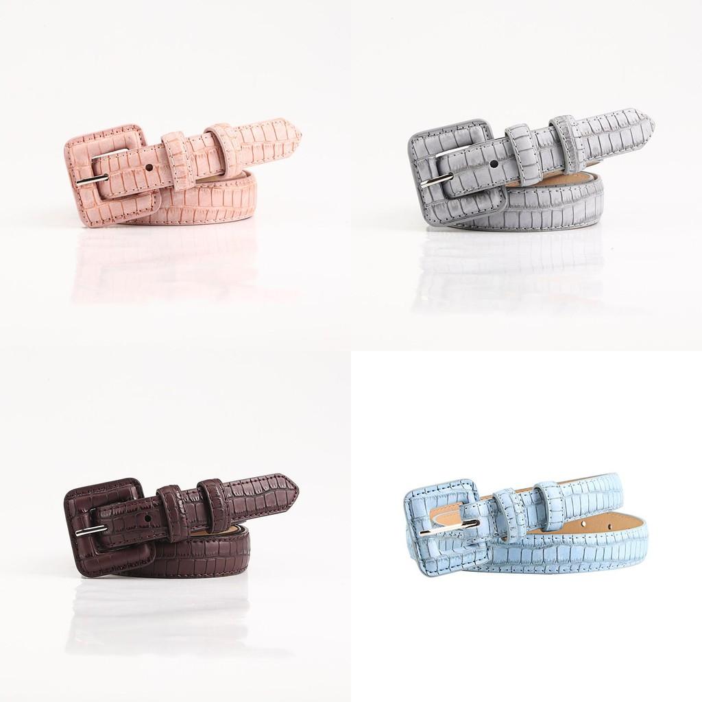 Sweet Girl Leather Belt With Stone Texture For Casual And School Style 2023 Summer Fashion