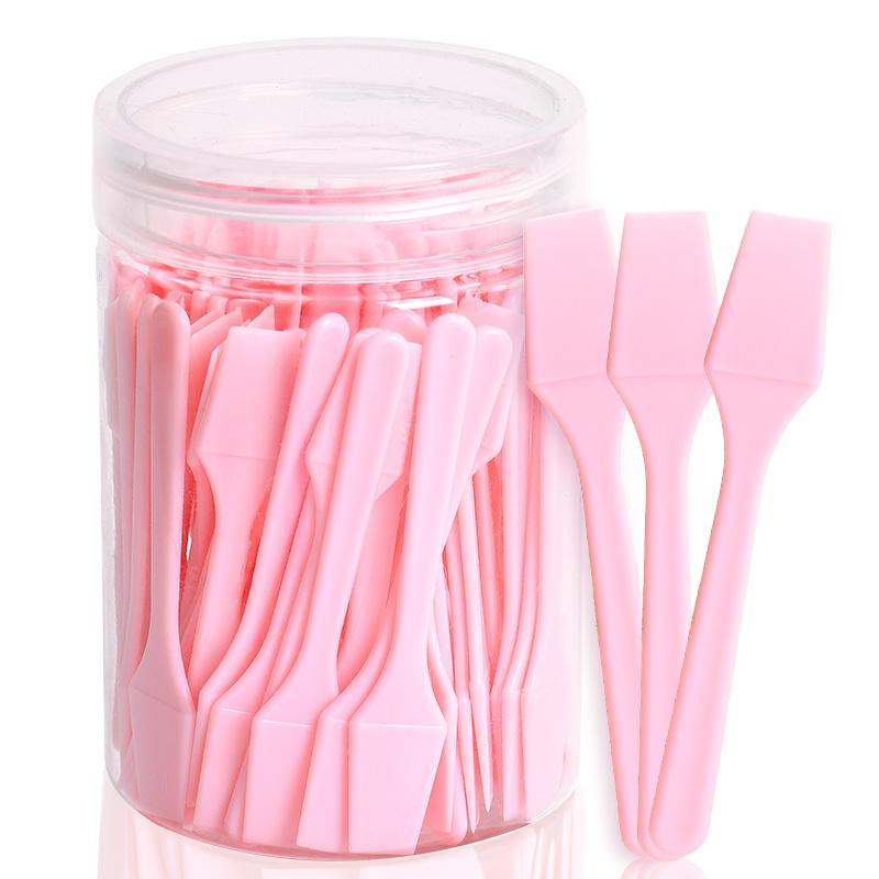 100 Pieces/box Cosmetic Spatulas Scoop Face Cream Mask Mud Mixing Plastic Spoon Beauty DIY Tools Eyes Facial Makeup Applicator