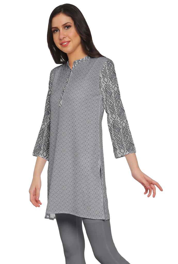 Moomaya Printed Side Slit Short Kurta Tunic For Women Summer Wear Ladies