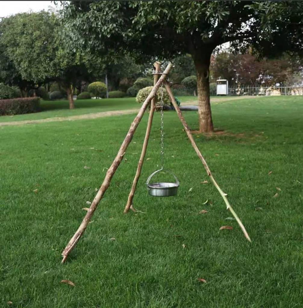 Adjustable Stainless Steel Campfire Stand for Outdoor Cooking