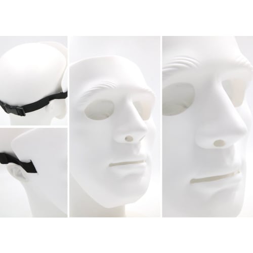 XP Design Plain White Human Face Masks for Airsoft, Hip Hop Dance, Costumes, Cosplay, and Survival (White, Set of 3)