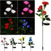 Color-changing Solar Rose Led Lights For Outdoor Garden Pathway Waterproof Lamp