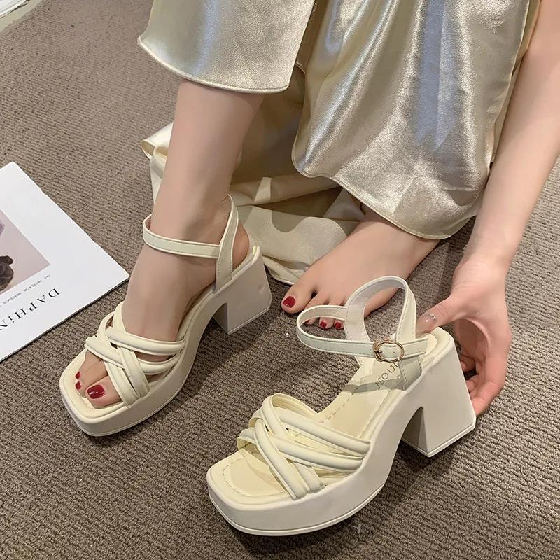 Fashion 2025 New Summer Casual Waterproof Women's Sandals Fashionable Increased Heel Platform Wedges Stylish Roman Loafers for Women
