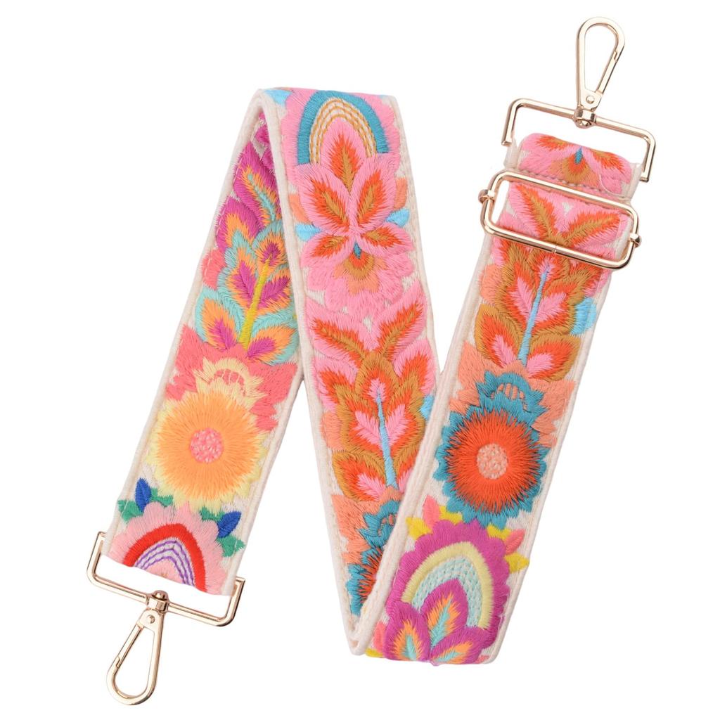 HACRAHO Woven Bag 1pc Embroidered Flower Adjustable Bag Replacement Crossbody Strap for Wide Adjustable Shoulder Guitar Strap Strap, Strap, Handbags,